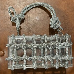 Silver Beaded Women's Bag